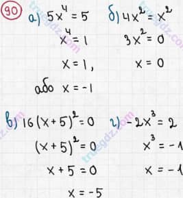 Розв'язання та відповідь 90. Алгебра 7 клас Бевз (2015). Розділ 1 - Цілі вирази.