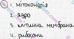 Розв'язання та відповідь 4. Біологія 6 клас Задорожний (2017, робочий зошит). Повторення теми «Клітина». Варіант 2