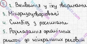 Розв'язання та відповідь 5. Біологія 6 клас Задорожний (2017, робочий зошит). Повторення теми «Гриби». Варіант 2