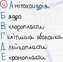 Розв'язання та відповідь 4. Біологія 6 клас Задорожний (2017, робочий зошит). Тема 1. Клітина. Органели клітини