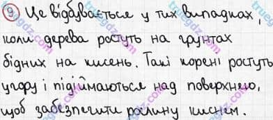 Розв'язання та відповідь 9. Біологія 6 клас Задорожний (2017, робочий зошит). Тема 3. Рослини. Будова кореня. Різноманітність коренів. Видозміни кореня