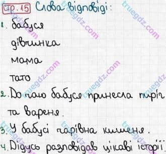 Розв'язання та відповідь СТР. 15. Буквар 1 клас Захарійчук, Науменко (2012). Моя родина.