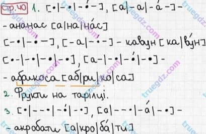 Розв'язання та відповідь СТР. 40. Буквар 1 клас Захарійчук, Науменко (2012). Моя країна - Україна.