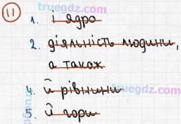 Розв'язання та відповідь 11. Географія 6 клас Пестушко, Уварова (2014, зошит-практикум). Розділ 3 - Оболонки Землі. Тема 1 - Літосфера