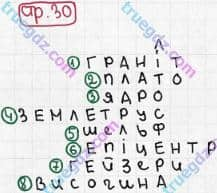 Розв'язання та відповідь СТР. 30. Географія 6 клас Пестушко, Уварова (2014, зошит-практикум). Узагальнення знань.