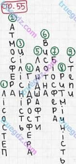 Розв'язання та відповідь СТР. 55. Географія 6 клас Пестушко, Уварова (2014, зошит-практикум). Узагальнення знань.