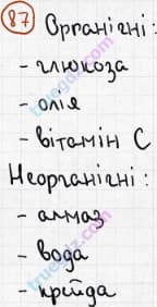 Розв'язання та відповідь 87. Хімія 7 клас Попель, Крикля (2015). Розділ 1 - Початкові хімічні поняття.