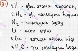 Розв'язання та відповідь 91. Хімія 7 клас Попель, Крикля (2015). Розділ 1 - Початкові хімічні поняття.