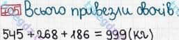 Розв'язання та відповідь 705. Математика 3 клас Богданович, Лишенко (2014). Додавання і віднімання в межах 1000. Письмове додавання і віднімання чисел