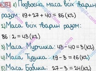 Розв'язання та відповідь 1054. Математика 3 клас Богданович, Лишенко (2014). Множення і ділення в межах 1000. Ділення з остачею