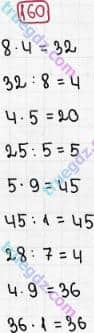 Розв'язання та відповідь 160. Математика 3 клас Рівкінд, Оляницька (2013). Розділ 1 - Узагальнення і систематизація навчального матеріалу за 2 клас.