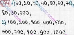 Розв'язання та відповідь 194. Математика 3 клас Рівкінд, Оляницька (2013). Розділ 2 - Нумерація чисел у концентрі «Тисяча». Усне та письмове додавання чисел у межах 1000. Сотня. Усна та письмова нумерація чисел у межах 1000