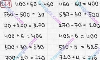 Розв'язання та відповідь 228. Математика 3 клас Рівкінд, Оляницька (2013). Розділ 2 - Нумерація чисел у концентрі «Тисяча». Усне та письмове додавання чисел у межах 1000. Сотня. Усна та письмова нумерація чисел у межах 1000