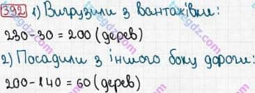 Розв'язання та відповідь 392. Математика 3 клас Рівкінд, Оляницька (2013). Розділ 2 - Нумерація чисел у концентрі «Тисяча». Усне та письмове додавання чисел у межах 1000. Усне додавання і віднімання чисел у межах 1000