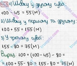 Розв'язання та відповідь 463. Математика 3 клас Рівкінд, Оляницька (2013). Розділ 2 - Нумерація чисел у концентрі «Тисяча». Усне та письмове додавання чисел у межах 1000. Письмове додавання і віднімання чисел у межах 1000