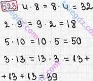 Розв'язання та відповідь 523. Математика 3 клас Рівкінд, Оляницька (2013). Розділ 3 - Усне множення і ділення чисел у межах 1000. Завдання 517-599