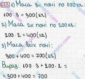 Розв'язання та відповідь 623. Математика 3 клас Рівкінд, Оляницька (2013). Розділ 3 - Усне множення і ділення чисел у межах 1000. Завдання 600-699