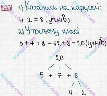 Розв'язання та відповідь 399. Математика 3 клас Заїка, Тарнавська (2020, частина 1). АРИФМЕТИЧНІ ДІЇ З ЧИСЛАМИ В МЕЖАХ 1000 НА ОСНОВІ НУМЕРАЦІЇ. Додавання і віднімання числа 1