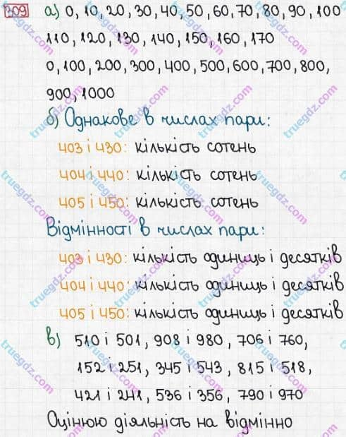 Розв'язання та відповідь 309. Математика 3 клас Заїка, Тарнавська (2020, частина 1). НУМЕРАЦІЯ ЧИСЕЛ У МЕЖАХ 1000. Нумерація чисел