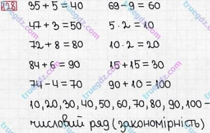 Розв'язання та відповідь 128. Математика 3 клас Заїка, Тарнавська (2020, частина 1). МНОЖЕННЯ І ДІЛЕННЯ. ТАБЛИЧНІ ВИПАДКИ МНОЖЕННЯ І ДІЛЕННЯ. Переставний закон множення