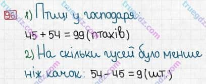 Розв'язання та відповідь 96. Математика 3 клас Заїка, Тарнавська (2020, частина 1). ПОВТОРЕННЯ ВИВЧЕНОГО МАТЕРІАЛУ ЗА 2 КЛАС. Порозрядне додавання і віднімання