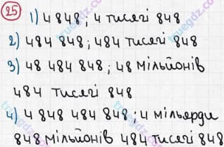 Розв'язання та відповідь 25. Математика 5 клас Мерзляк, Полонський, Якір (2013). §1. Натуральні числа. 2. Цифри. Десятковий запис натуральних чисел