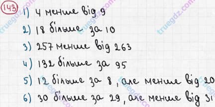 Розв'язання та відповідь 143. Математика 5 клас Мерзляк, Полонський, Якір (2013). §1. Натуральні числа. 6. Порівняння натуральних чисел