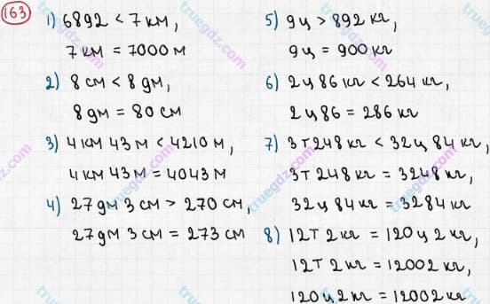Розв'язання та відповідь 163. Математика 5 клас Мерзляк, Полонський, Якір (2013). §1. Натуральні числа. 6. Порівняння натуральних чисел