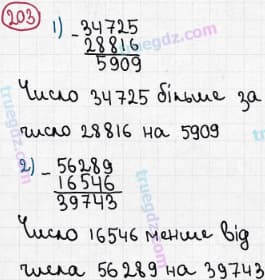 Розв'язання та відповідь 203. Математика 5 клас Мерзляк, Полонський, Якір (2013). §2. Додавання і віднімання натуральних чисел. 8. Віднімання натуральних чисел