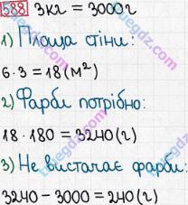 Розв'язання та відповідь 588. Математика 5 клас Мерзляк, Полонський, Якір (2013). § 3. Множення і ділення натуральних чисел. 21. Площа. Площа прямокутника