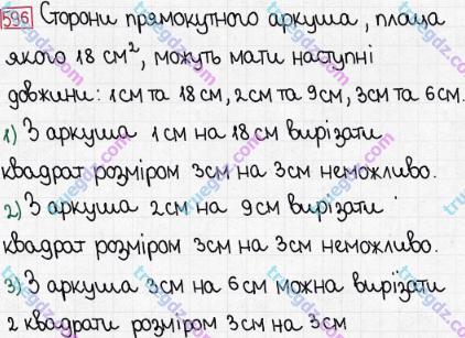 Розв'язання та відповідь 596. Математика 5 клас Мерзляк, Полонський, Якір (2013). § 3. Множення і ділення натуральних чисел. 21. Площа. Площа прямокутника