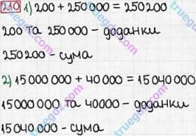 Розв'язання та відповідь 210. Математика 5 клас Тарасенкова, Богатирьова, Бочко, Коломієць, Сердюк (2013). Глава 2. Дії першого ступеня над натуральними числами. §7. Додавання натуральних чисел