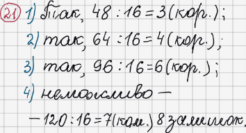 Розв'язання та відповідь 21. Математика 6 клас Тарасенкова, Богатирьова, Коломієць, Сердюк (2014). Розділ 1. Подільність натуральних чисел. §1. Дільники і кратні натурального числа. Прості числа